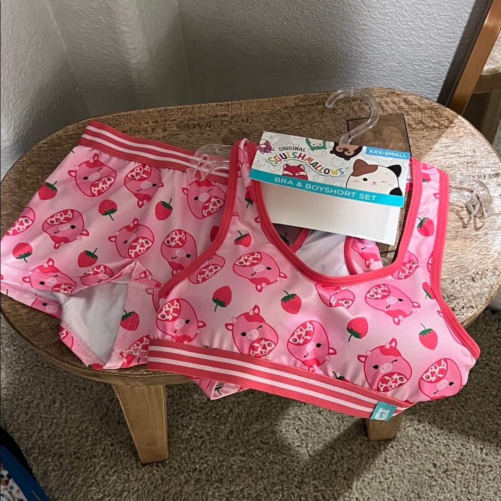 Squishmallows Pink Bra & Boyshort Set